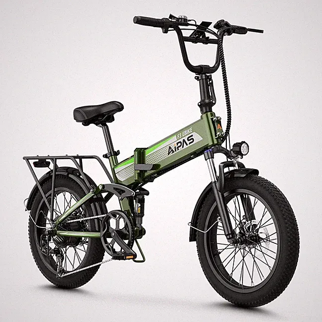 1500W Peak Motor Folding City bike 20" Tire Electric Bicycle 48V 12Ah for Adults