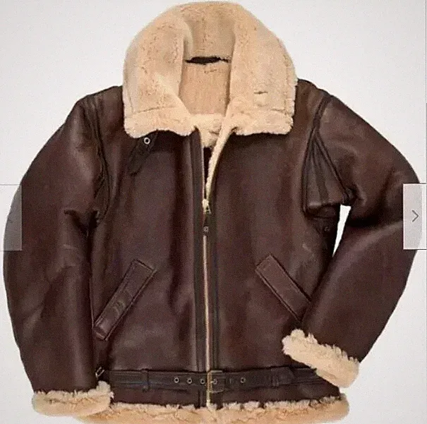 Cockpit USA Mens British R.A.F. Sheepskin Bomber Jacket REAL SHEEPSKIN LEATHER