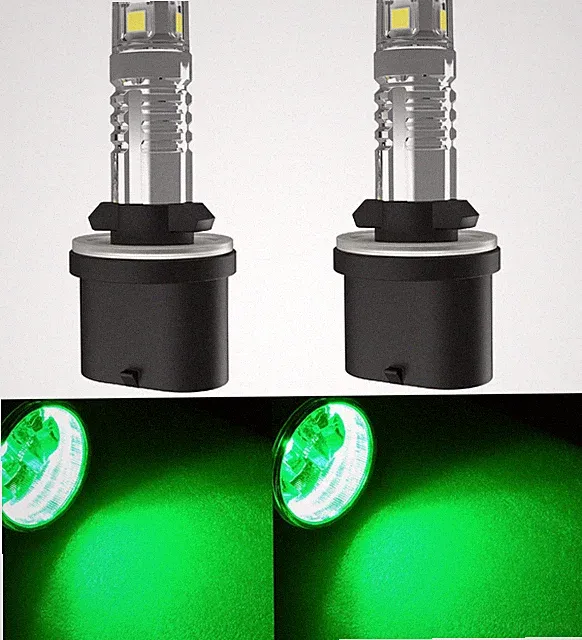 LED 20W 880 H27 Green Two Bulbs Head Light Replacement Off Road ATV UTV Bike Fit