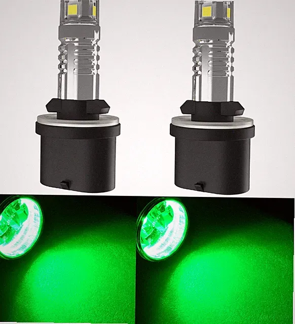 LED 50W 880 H27 Green Two Bulbs Head Light Replacement ATV UTV Bike