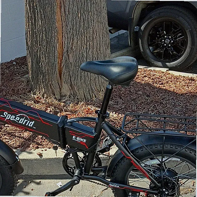 Speedrid 48V 1000W Folding E-Bike 20in Fat Tires Black/Red AMAK00011 UL2849 CERT
